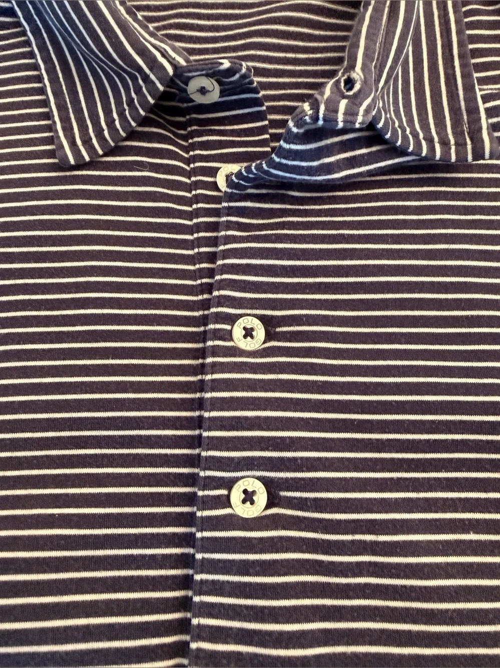 Polo by Ralph Lauren Men’s Navy & White Striped Polo Shirt large